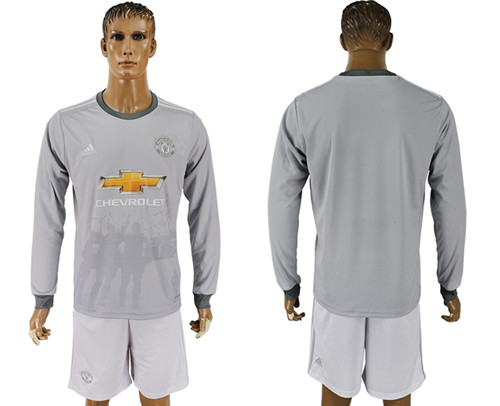 2017 18 Manchester United Third Away Long Sleeve Soccer Jersey