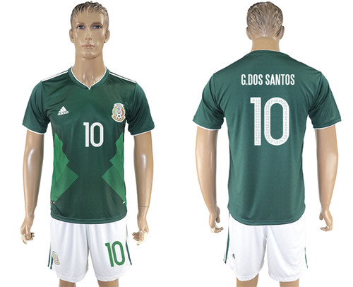 2017 18 Mexico 10 G.DOS SANTOS Home Soccer Jersey