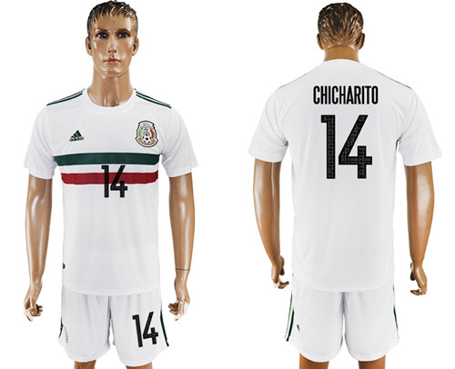 2017 18 Mexico 14 CHICHARITO Away Soccer Jersey