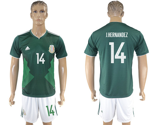2017 18 Mexico 14 J.HERNANDEZ Home Soccer Jersey