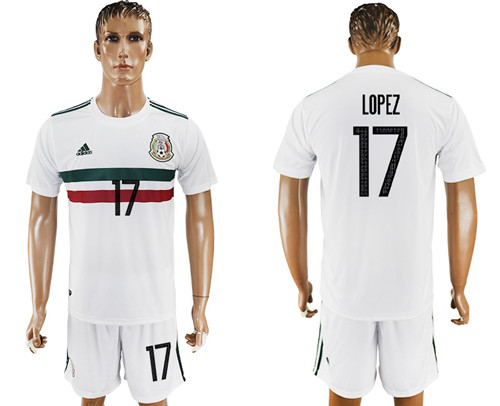 2017 18 Mexico 17 LOPEZ Away Soccer Jersey