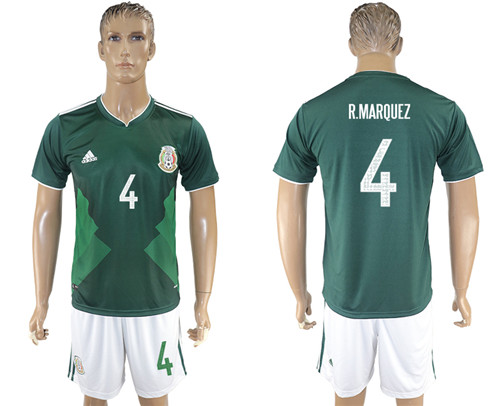2017 18 Mexico 4 R.MARQUEZ Home Soccer Jersey