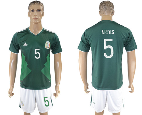 2017 18 Mexico 5 A.REYES Home Soccer Jersey