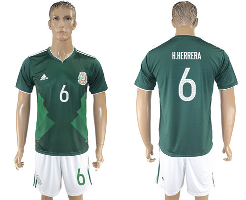 2017 18 Mexico 6 H.HERRERA Home Soccer Jersey