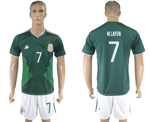 2017 18 Mexico 7 M.LAYUN Home Soccer Jersey