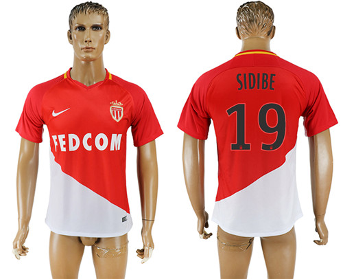 2017 18 Monaco 19 SIDIBE Home Thailand Soccer Jersey