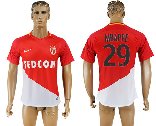 2017 18 Monaco 29 MBAPPE Home Thailand Soccer Jersey