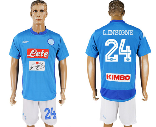 2017 18 Naples 24 L.INSIGNE Home Soccer Jersey