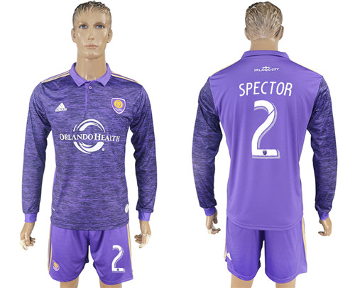 2017 18 Orlando City 2 SPECTOR Home Long Sleeve Soccer Jersey