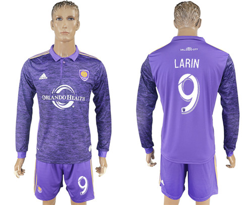 2017 18 Orlando City 9 LARIN Home Long Sleeve Soccer Jersey