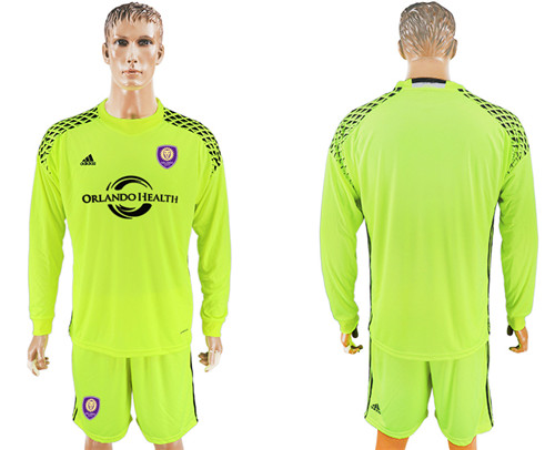 2017 18 Orlando City Fluorescent Green Goalkeeper Long Sleeve Soccer Jersey