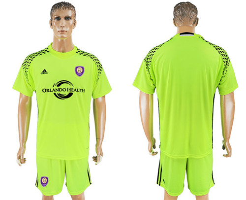 2017 18 Orlando City Fluorescent Green Goalkeeper Soccer Jersey