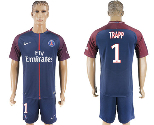 2017 18 Paris Saint Germain 1 TRAPP Home Soccer Jersey