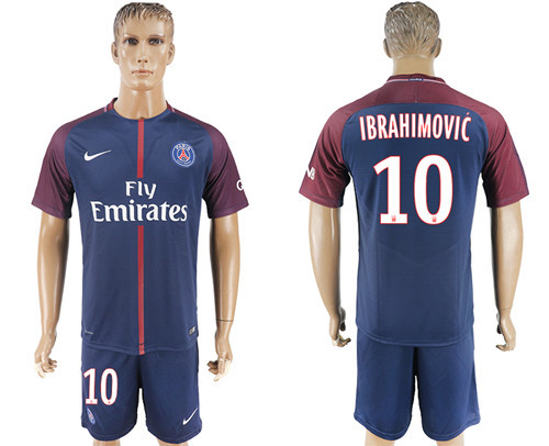 2017 18 Paris Saint Germain 10 IBRAHIMOVIC Home Soccer Jersey