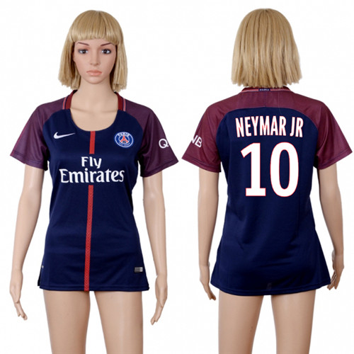 2017 18 Paris Saint Germain 10 NEYMAR JR Home Women Soccer Jersey