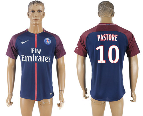 2017 18 Paris Saint Germain 10 PASTORE Home Thailand Soccer Jersey