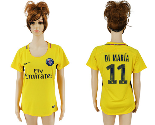 2017 18 Paris Saint Germain 11 DI MARIA Away Women Thailand Soccer Jersey