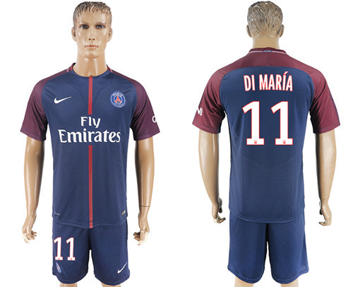 2017 18 Paris Saint Germain 11 DI MARIA Home Soccer Jersey