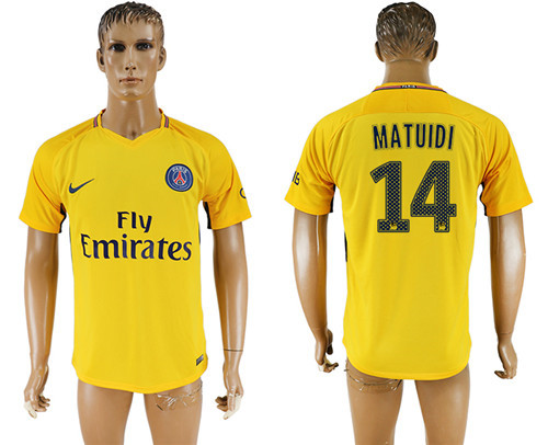 2017 18 Paris Saint Germain 14 MATUIDI Away Thailand Soccer Jersey