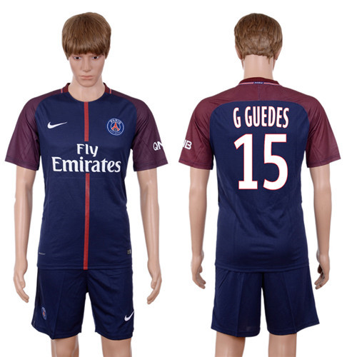 2017 18 Paris Saint Germain 15 G GUEDES Home Soccer Jersey