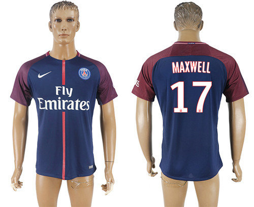 2017 18 Paris Saint Germain 17 MAXWELL Home Thailand Soccer Jersey