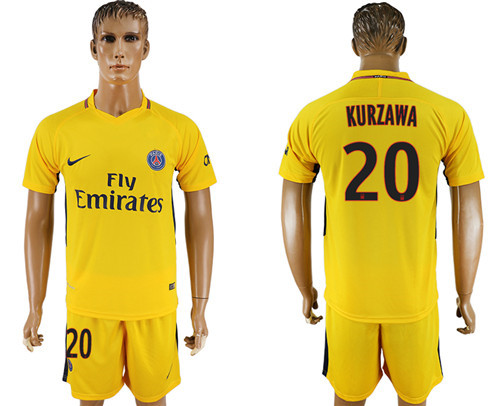 2017 18 Paris Saint Germain 20 KURZAWA Away Soccer Jersey