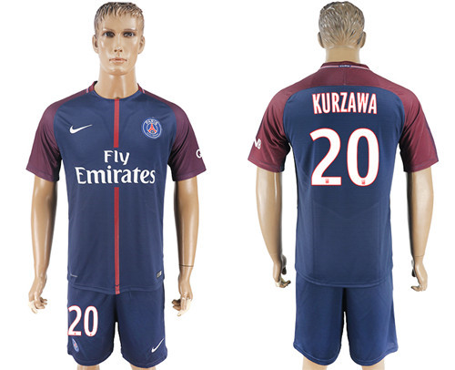 2017 18 Paris Saint Germain 20 KURZAWA Home Soccer Jersey