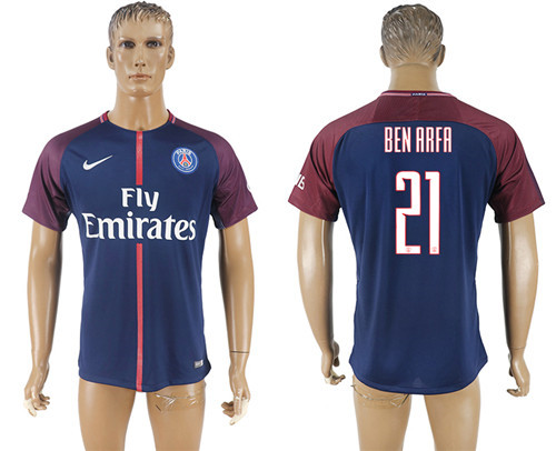 2017 18 Paris Saint Germain 21 BEN ARFA Home UEFA Champions League Thailand Soccer Jersey