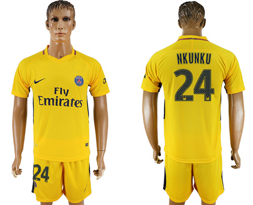 2017 18 Paris Saint Germain 24 NKUNKU Away Soccer Jersey