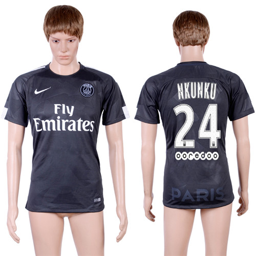 2017 18 Paris Saint Germain 24 NKUNKU Third Away Thailand Soccer Jersey