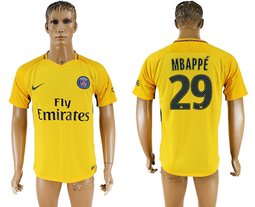 2017 18 Paris Saint Germain 29 MBAPPE Away Thailand Soccer Jersey