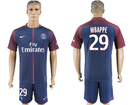 2017 18 Paris Saint Germain 29 MBAPPE Home Soccer Jersey