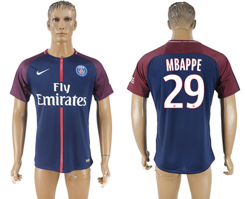 2017 18 Paris Saint Germain 29 MBAPPE Home Thailand Soccer Jersey