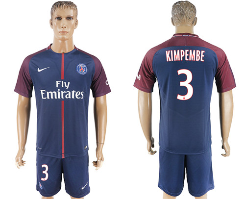 2017 18 Paris Saint Germain 3 KIMPEMBE Home Soccer Jersey