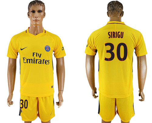 2017 18 Paris Saint Germain 30 SIRIGU Away Soccer Jersey