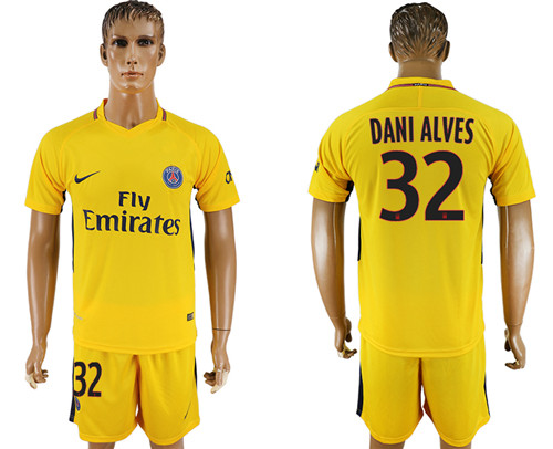 2017 18 Paris Saint Germain 32 DANI ALVES Away Soccer Jersey