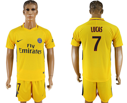 2017 18 Paris Saint Germain 7 LUCAS Away Soccer Jersey