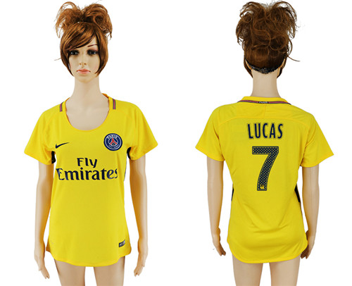 2017 18 Paris Saint Germain 7 LUCAS Away Women Thailand Soccer Jersey