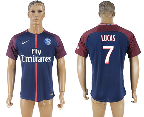 2017 18 Paris Saint Germain 7 LUCAS Home Thailand Soccer Jersey