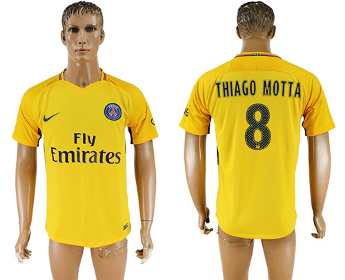 2017 18 Paris Saint Germain 8 THIAGO MOTTA Away Thailand Soccer Jersey