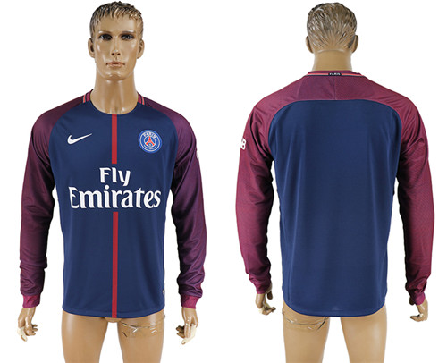 2017 18 Paris Saint Germain Home Long Sleeve Thailand Soccer Jersey