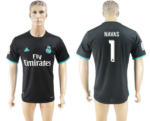 2017 18 Real Madrid 1 NAVAS Away Thailand Soccer Jersey