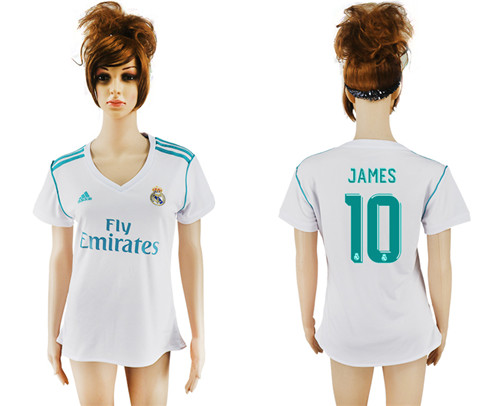 2017 18 Real Madrid 10 JAMES Home Women Soccer Jersey