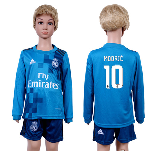 2017 18 Real Madrid 10 MODRIC Third Away Youth Long Sleeve Soccer Jersey