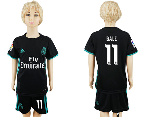 2017 18 Real Madrid 11 BALE Away Youth Soccer Jersey