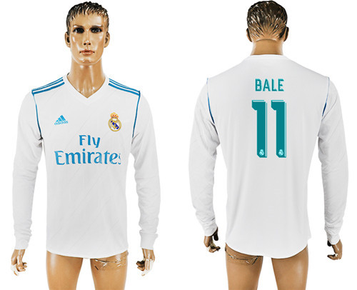 2017 18 Real Madrid 11 BALE Home Long Sleeve Thailand Soccer Jersey