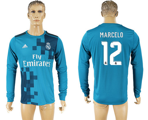 2017 18 Real Madrid 12 MARCELO Third Away Long Sleeve Thailand Soccer Jersey