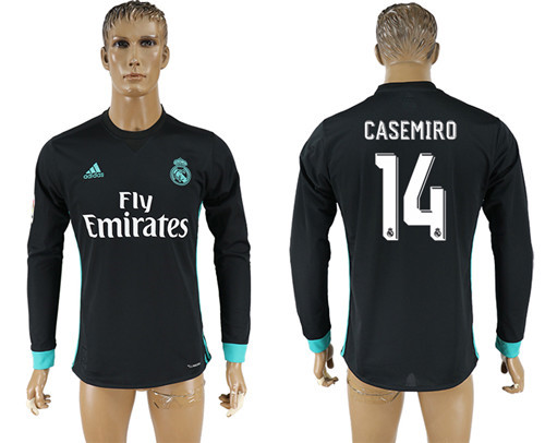 2017 18 Real Madrid 14 CASEMIRO Away Long Sleeve Thailand Soccer Jersey