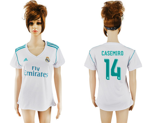 2017 18 Real Madrid 14 CASEMIRO Home Women Soccer Jersey