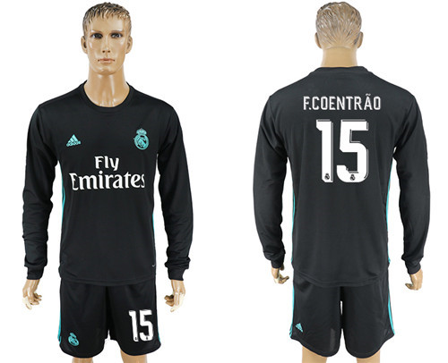 2017 18 Real Madrid 15 F.COENTRAO Away Long Soccer Jersey